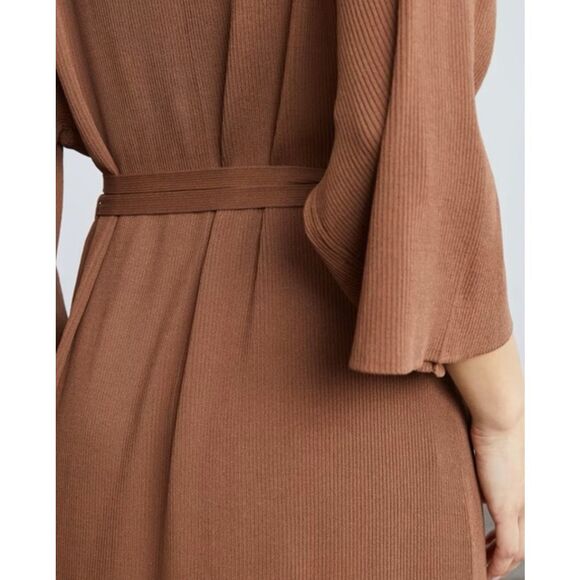 Everlane The Ribbed Wrap Midi Dress - Picture 3 of 9
